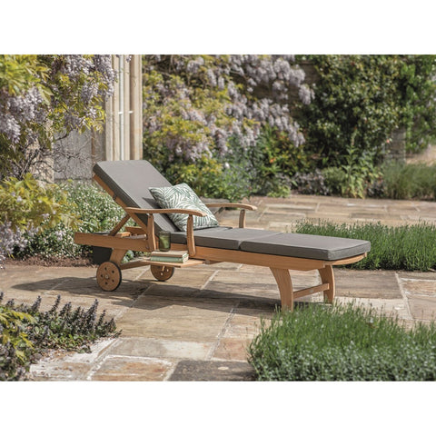 Teak Lounger with Side Tablegarden