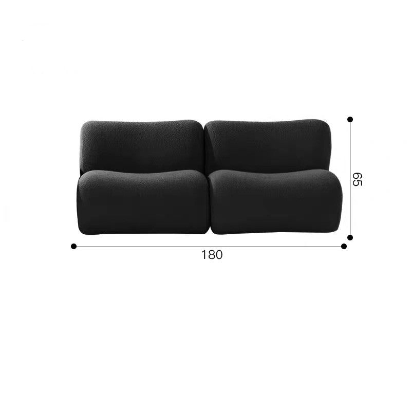 French retro fabric sofa without armrests straight row modern small apartment living room black module medieval sofa combination