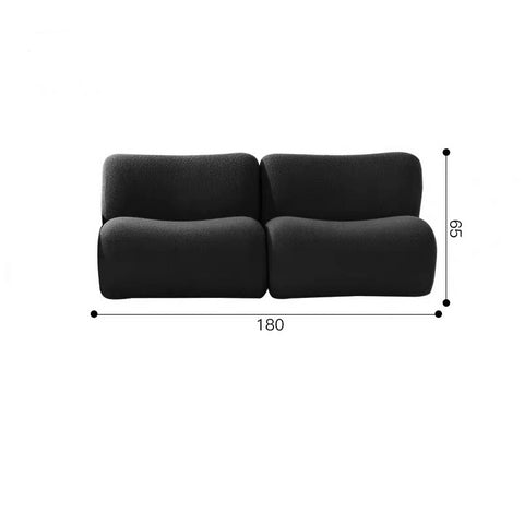 French retro fabric sofa without armrests straight row modern small apartment living room black module medieval sofa combination