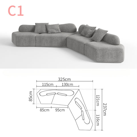 Italian modular fabric sofa