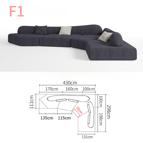 Italian modular fabric sofa