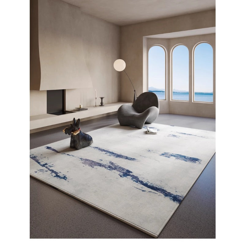 Minimalist high-end living room carpet, sofa, tea table and floor mat