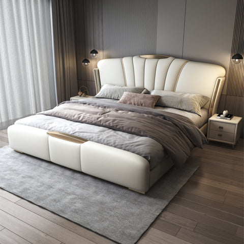 Modern minimalist high-end luxury leather big bed