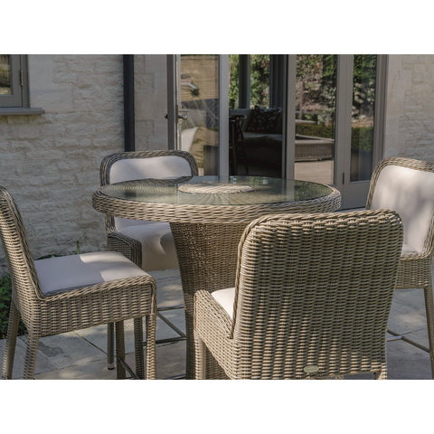 Carlo Round Bar Set with 4 Bar Chairsgarden