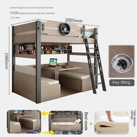 Upper and lower multi-function combined bed