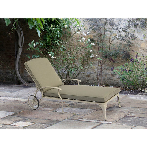 Stone Cast Aluminium Lounger with Wheelsgarden