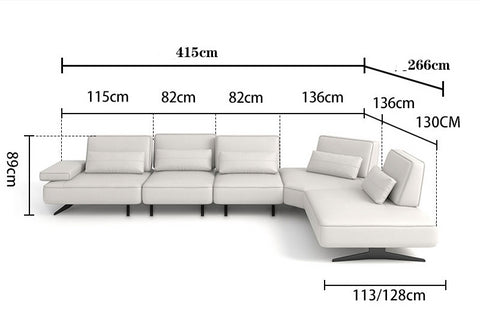 Leather retractable sofa