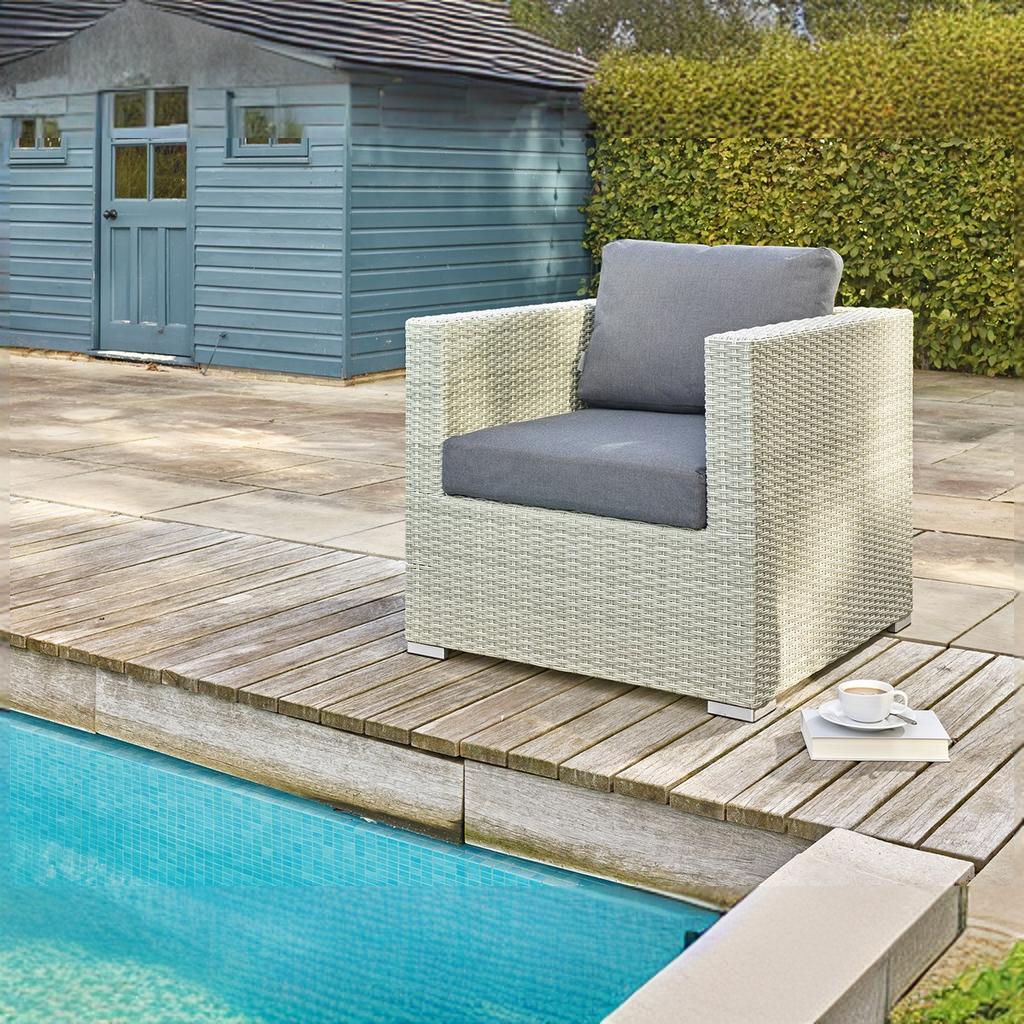 Cloud Rattan 2 Seater Sofa with Ice Bucket Coffee Table & 2 Armchairsgarden