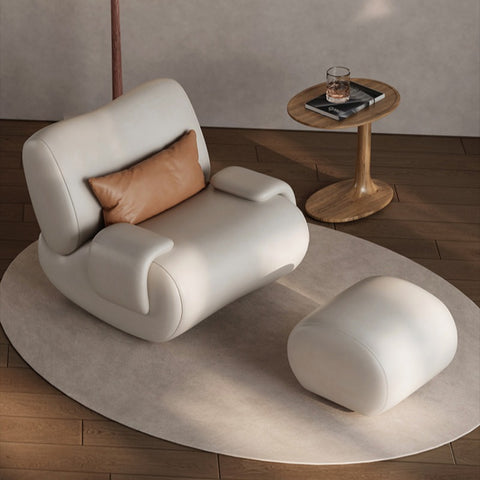 Modern simple rocking chair recliner lazy sofa living room cream wind single sofa chair