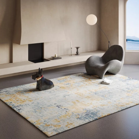 Minimalist high-end living room carpet, sofa, tea table and floor mat