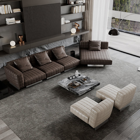 Italian minimalist leather sofa