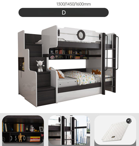 Up-down multifunctional oak children's bed