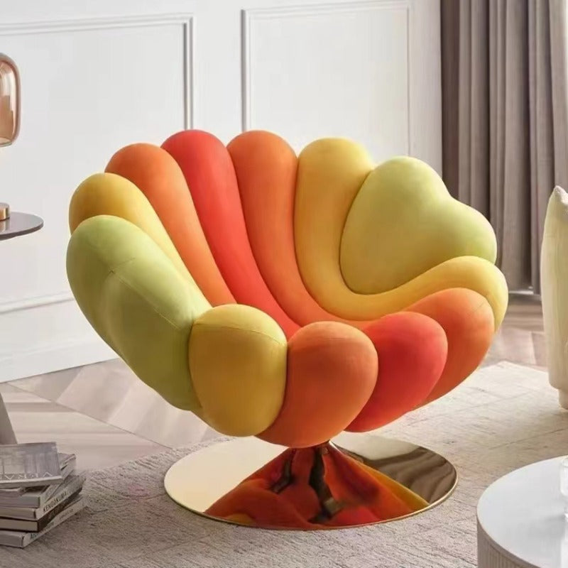 Light luxury leisure chair designer living room bedroom rotating anemone chair creative single sofa Nordic balcony lazy chair