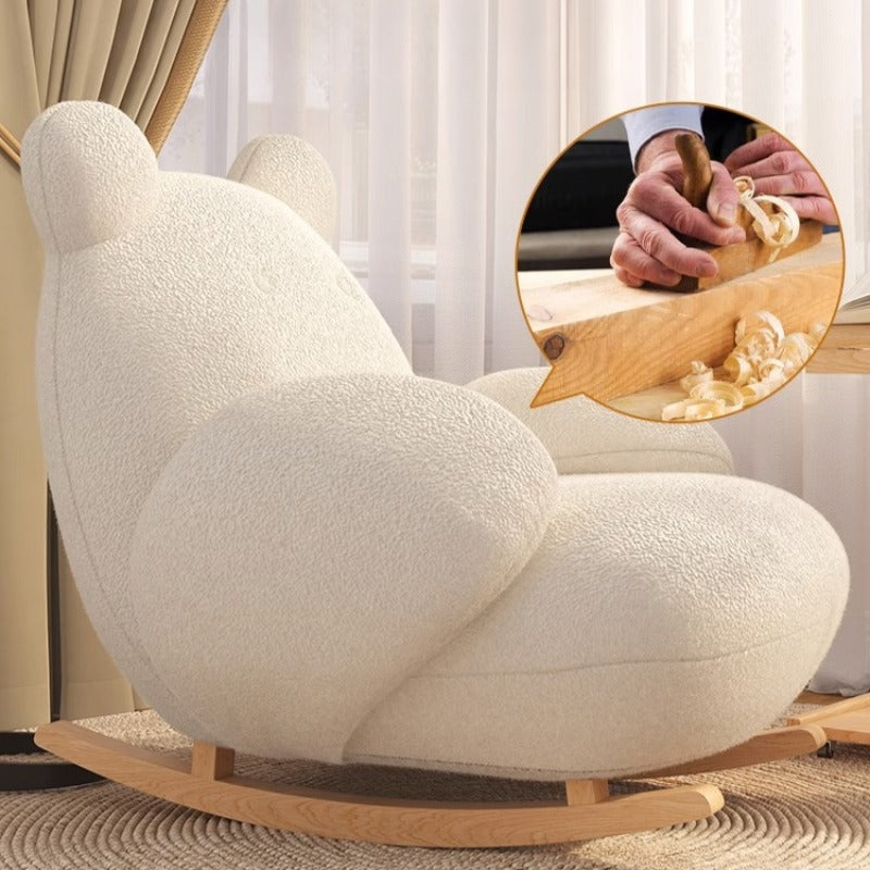 Rocking chair Lazy sofa Single balcony Leisure cream wind recliner Living room designer sofa rocking chair