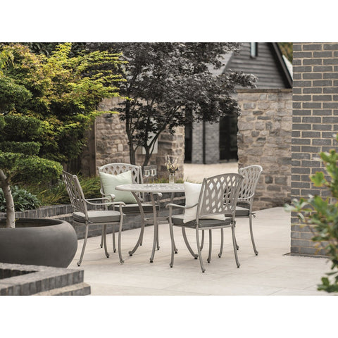 Stone Cast Aluminium 4 Seat Round Dining Setgarden