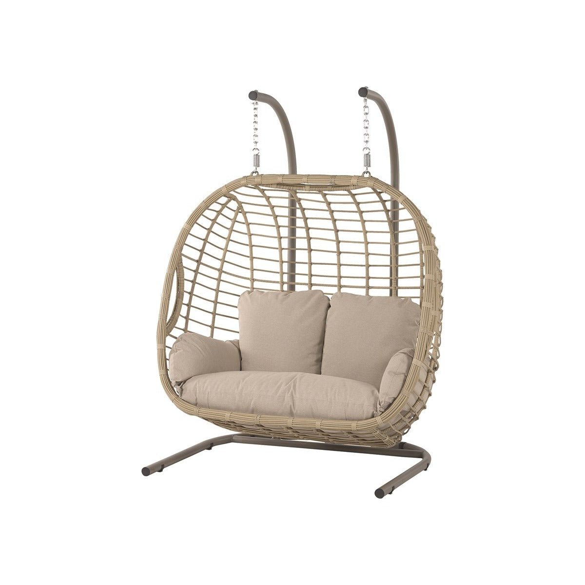 Sandstone Rattan Open Weave Double Hanging Cocoongarden