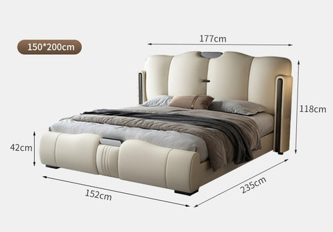 Modern high-end leather storage bed