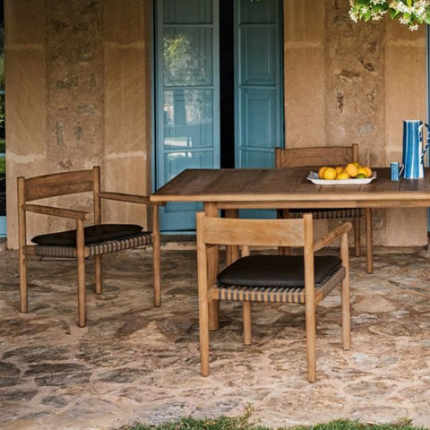 Teak combination table and chair garden