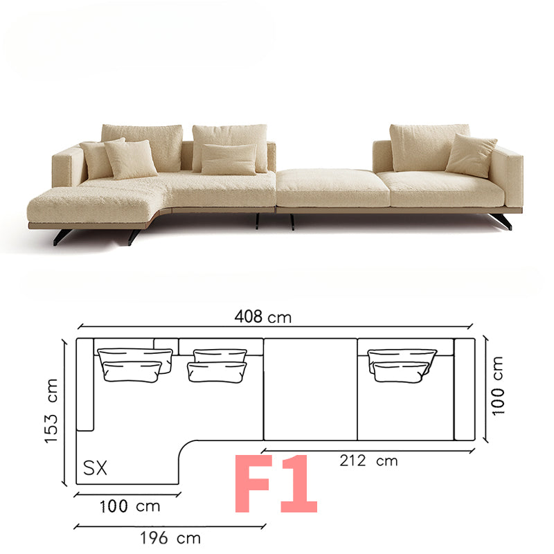 High-end Italian minimalist fabric sofa