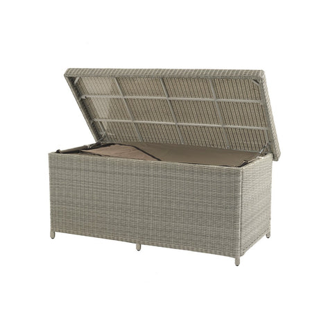 Dove Grey Rattan Large Cushion Box with Linergarden