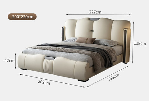 Modern high-end leather storage bed