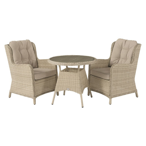 Sandstone Rattan Round Bistro Setgarden