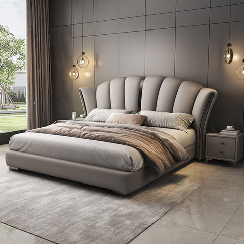 High end new leather king bed