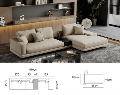 Mondrian Italian minimalist leather sofa