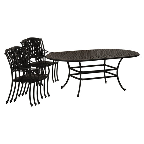 Black Cast Aluminium 6 Seat Elliptical Dining Setgarden