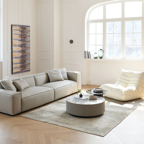 Minimalist leather sofa