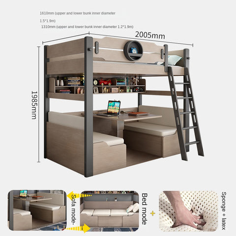 Upper and lower multi-function combined bed