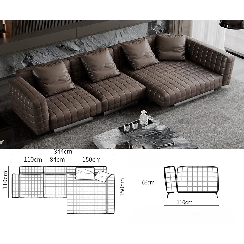 Italian minimalist leather sofa