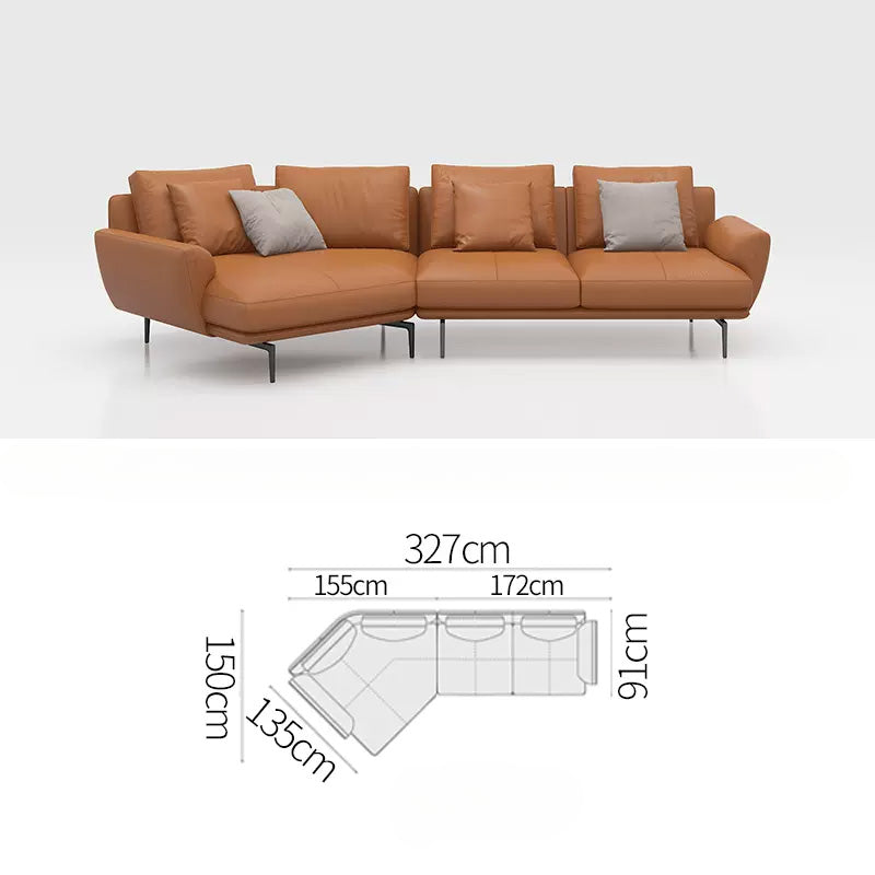 Italian minimalist leather sofa