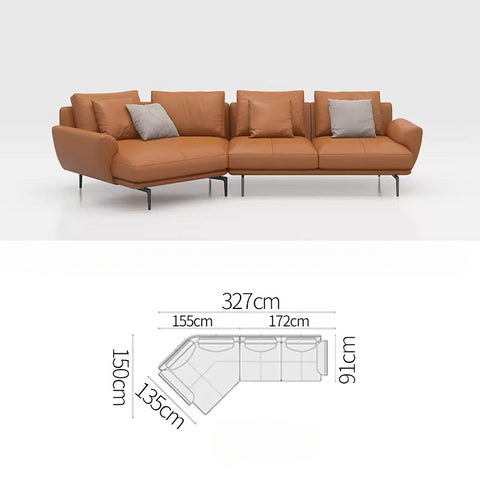 Italian minimalist leather sofa