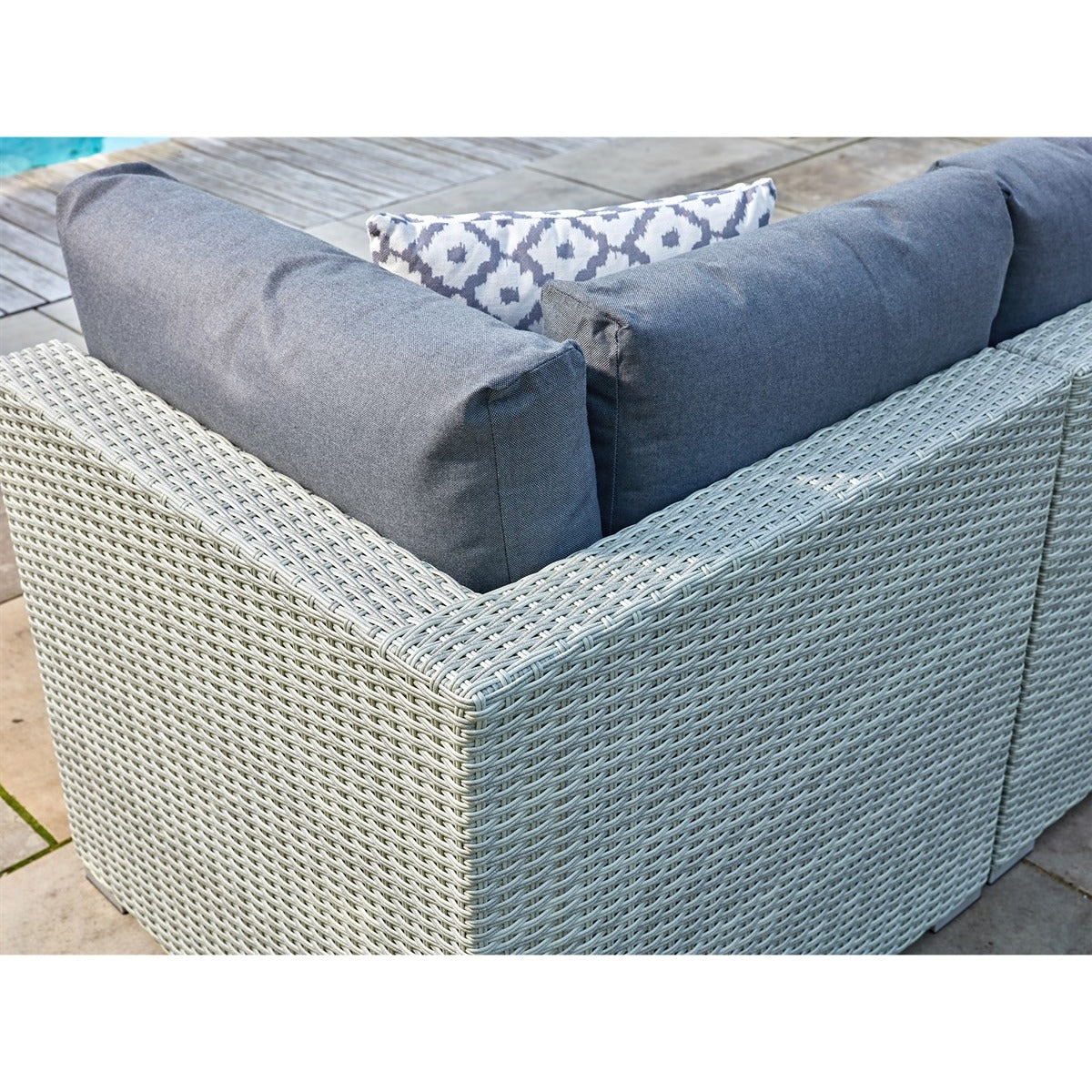 Cloud Rattan U-Shape Sofa with 2 Ice Bucket Coffee Tablesgarden