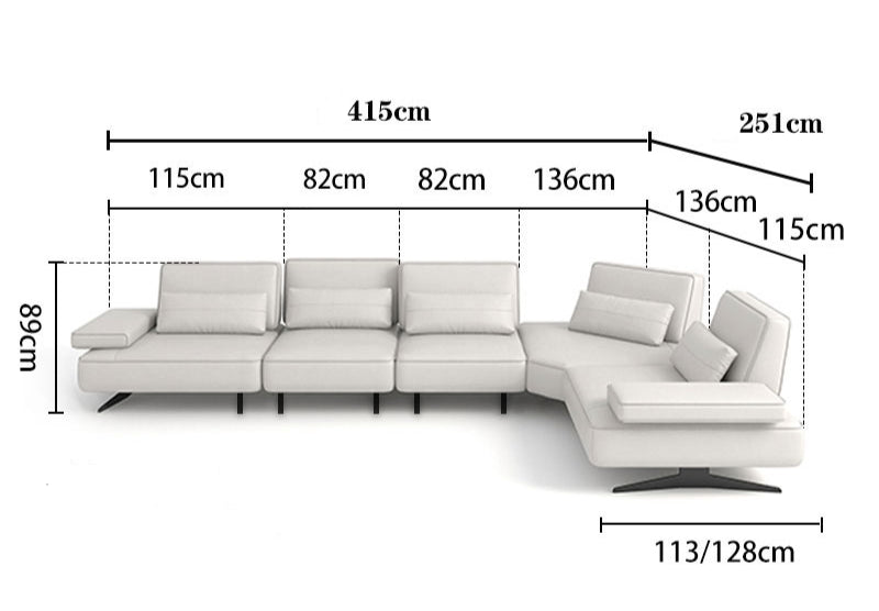 Leather retractable sofa