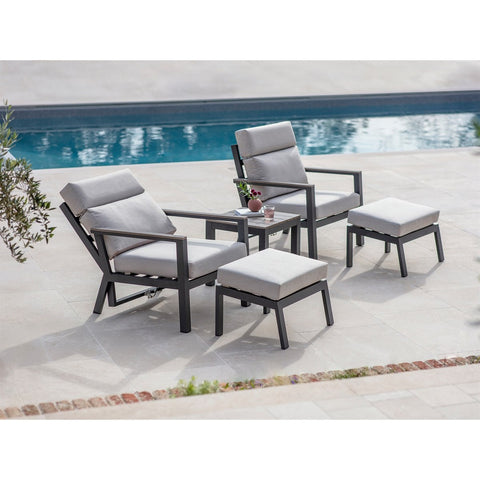 Recliner Set with 2 Footstools & Side Tablegarden