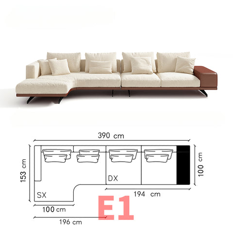 High-end Italian minimalist fabric sofa