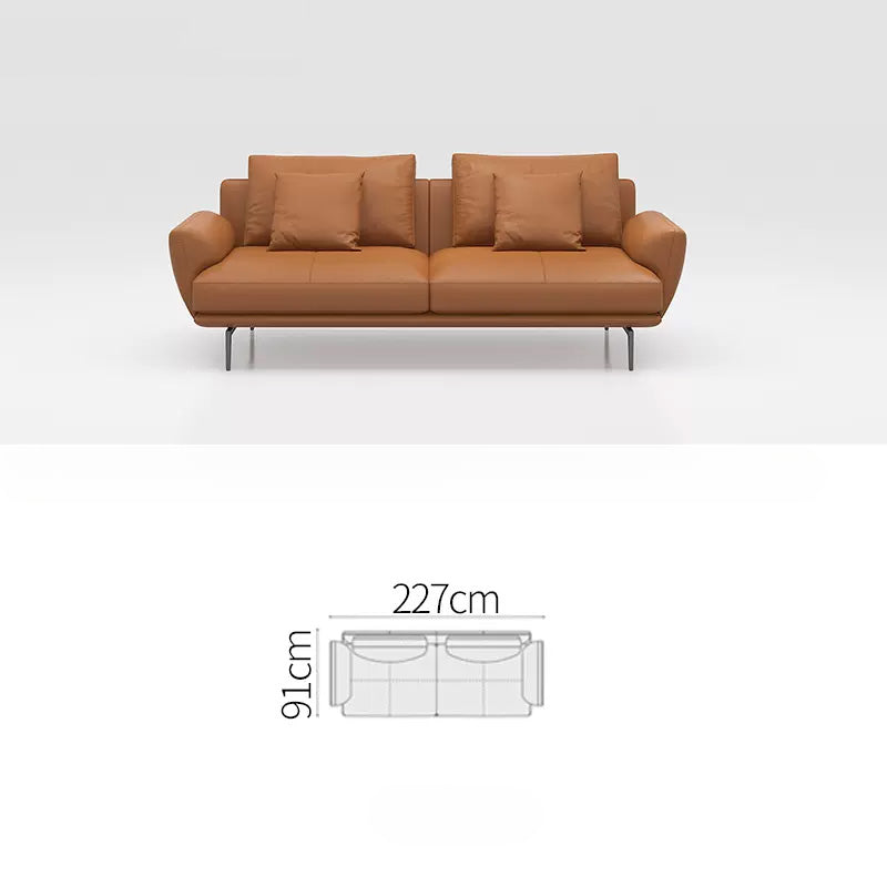 Italian minimalist leather sofa