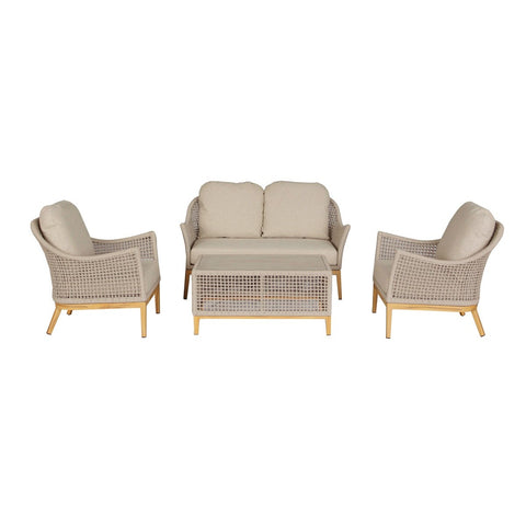 2 Seater Sofa with Rectangle Coffee Table & 2 Armchairsgarden