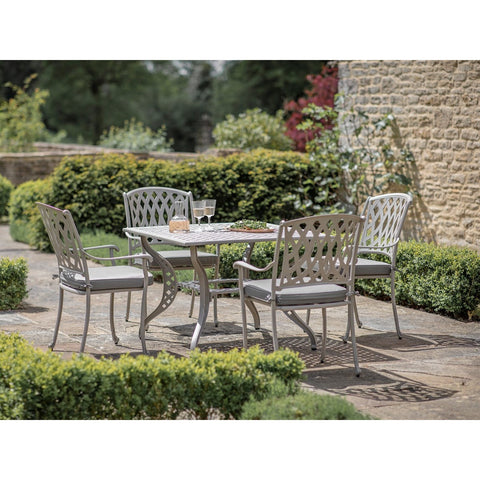 Stone Cast Aluminium 4 Seat Square Dining Setgarden