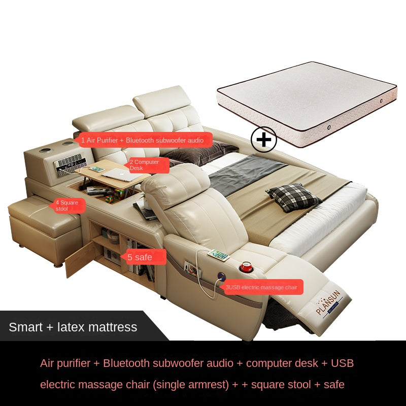 Intelligent electric vibration massage leather bed master multifunctional fun wedding bed