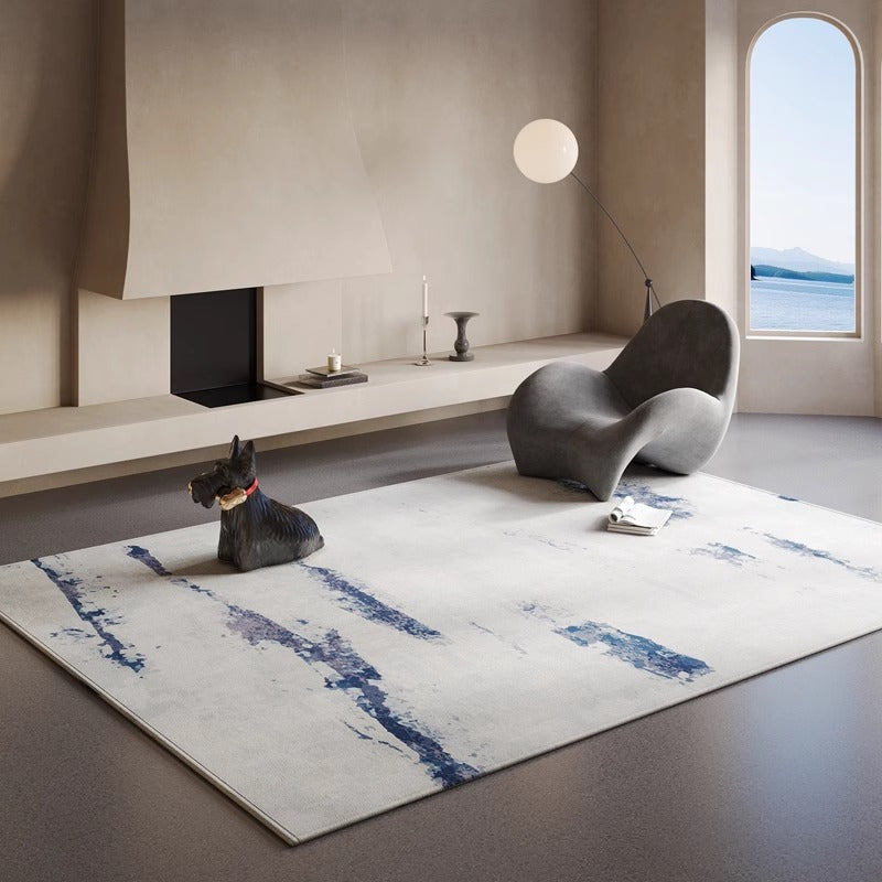 Minimalist high-end living room carpet, sofa, tea table and floor mat