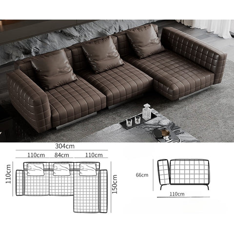 Italian minimalist leather sofa