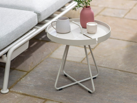 Mocha Side Tray Table With Removable Topgarden