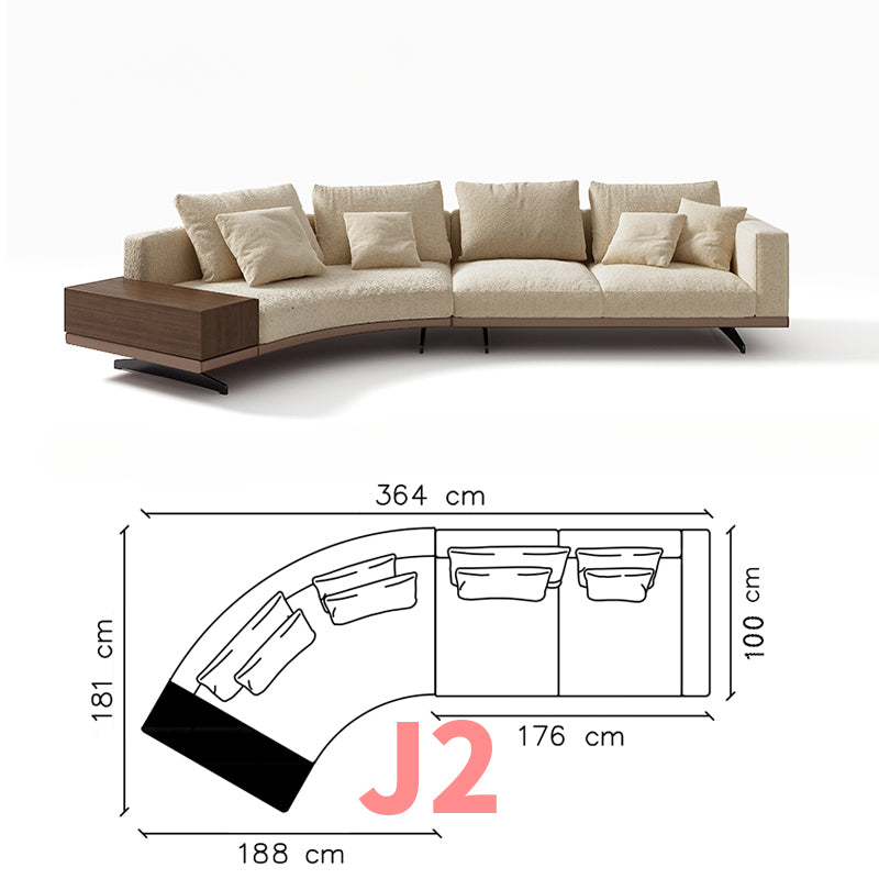 High-end Italian minimalist fabric sofa