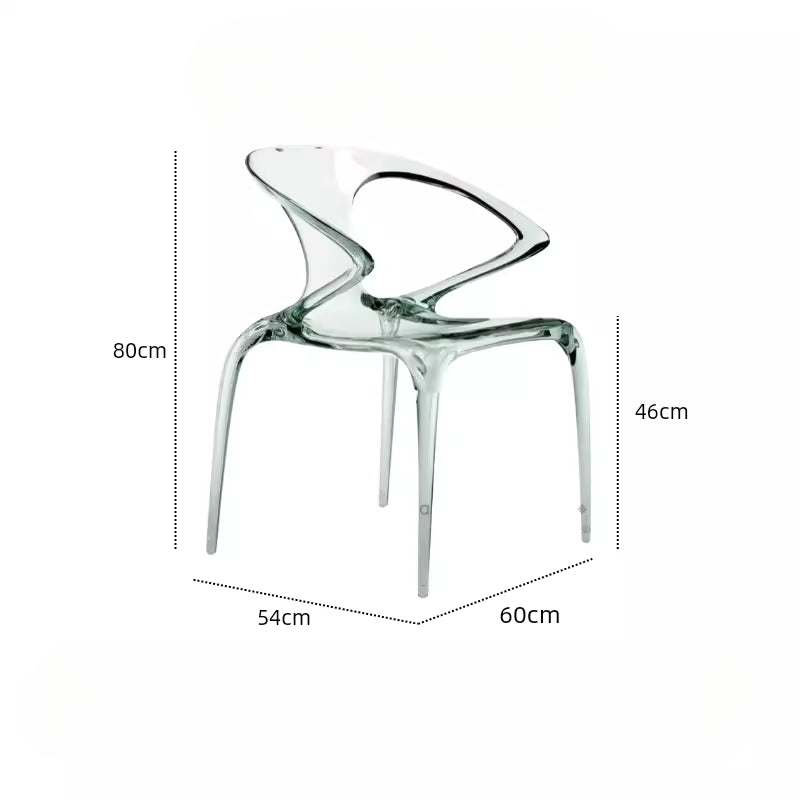 Italian designer AVA transparent high-end Rochburg leisure chair Little Red Book shaped resin home dining chair