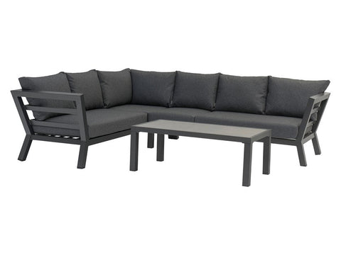 San Marino Anthracite L-Shape Sofa with Coffee Table garden