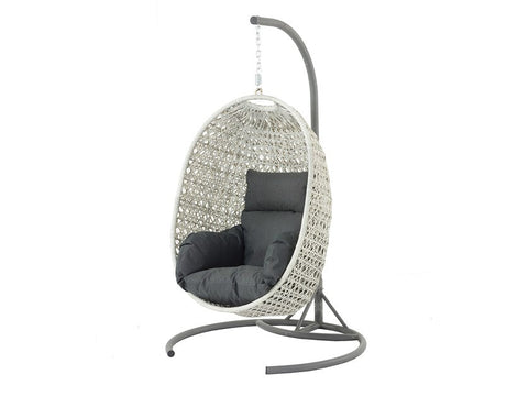 Monterey Dove Grey Rattan Single Hanging Cocoon garden