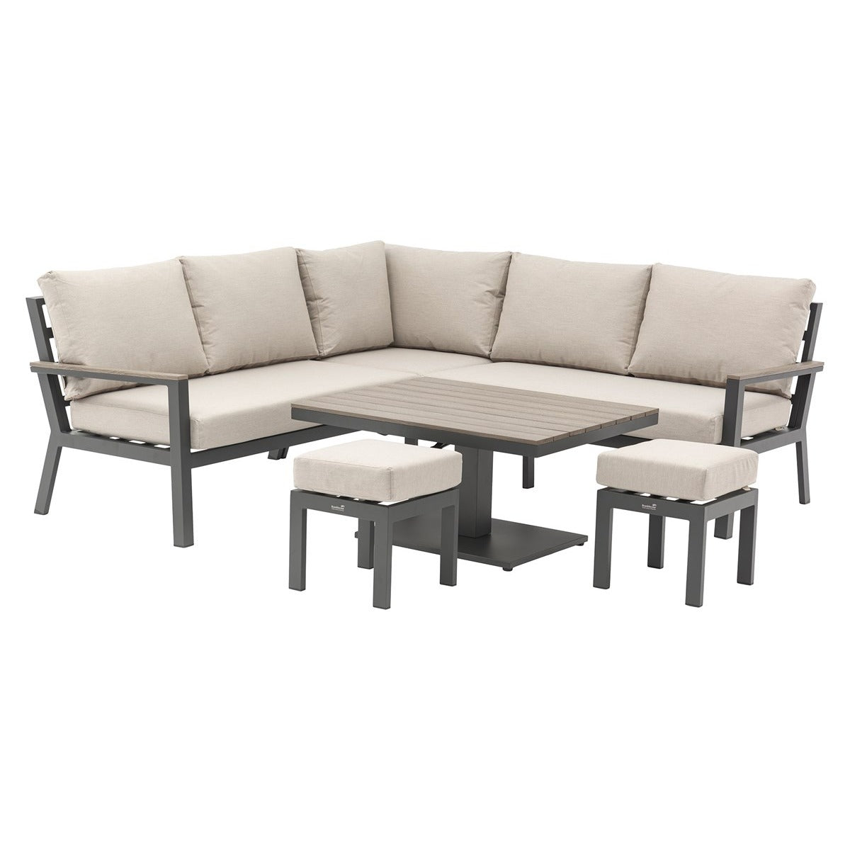 Corner Sofa with Mini Piston Adjustable Table & 2 Stoolsgarden